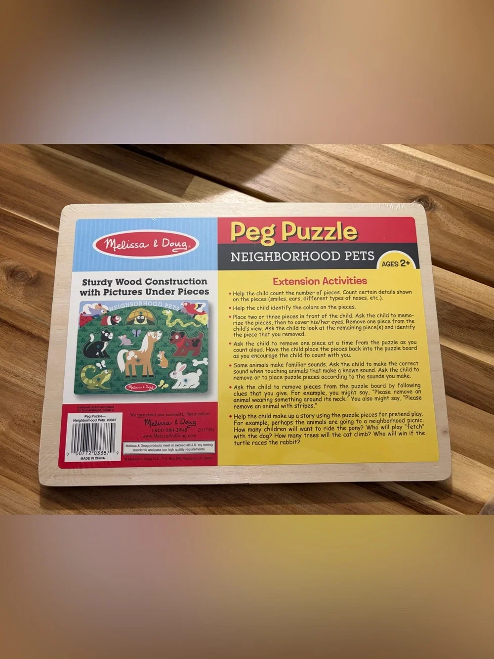 NWT: Melissa and Doug Neighborhood Pets peg puzzle